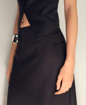 Women's Linen-Blend Straight Skirt