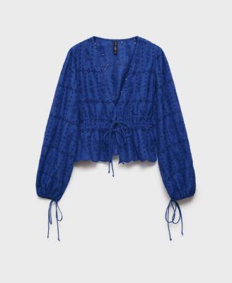MANGO - Women's English Embroidery Blouse