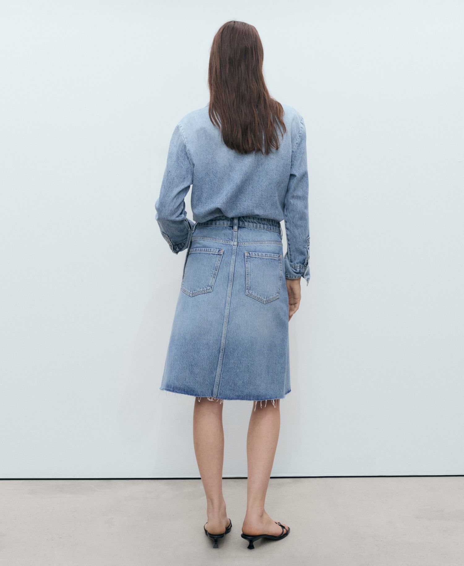 Women's Denim Midi Skirt