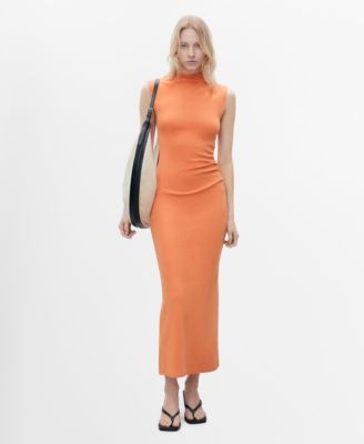 MANGO - Women's Perkins Collar Draped Dress