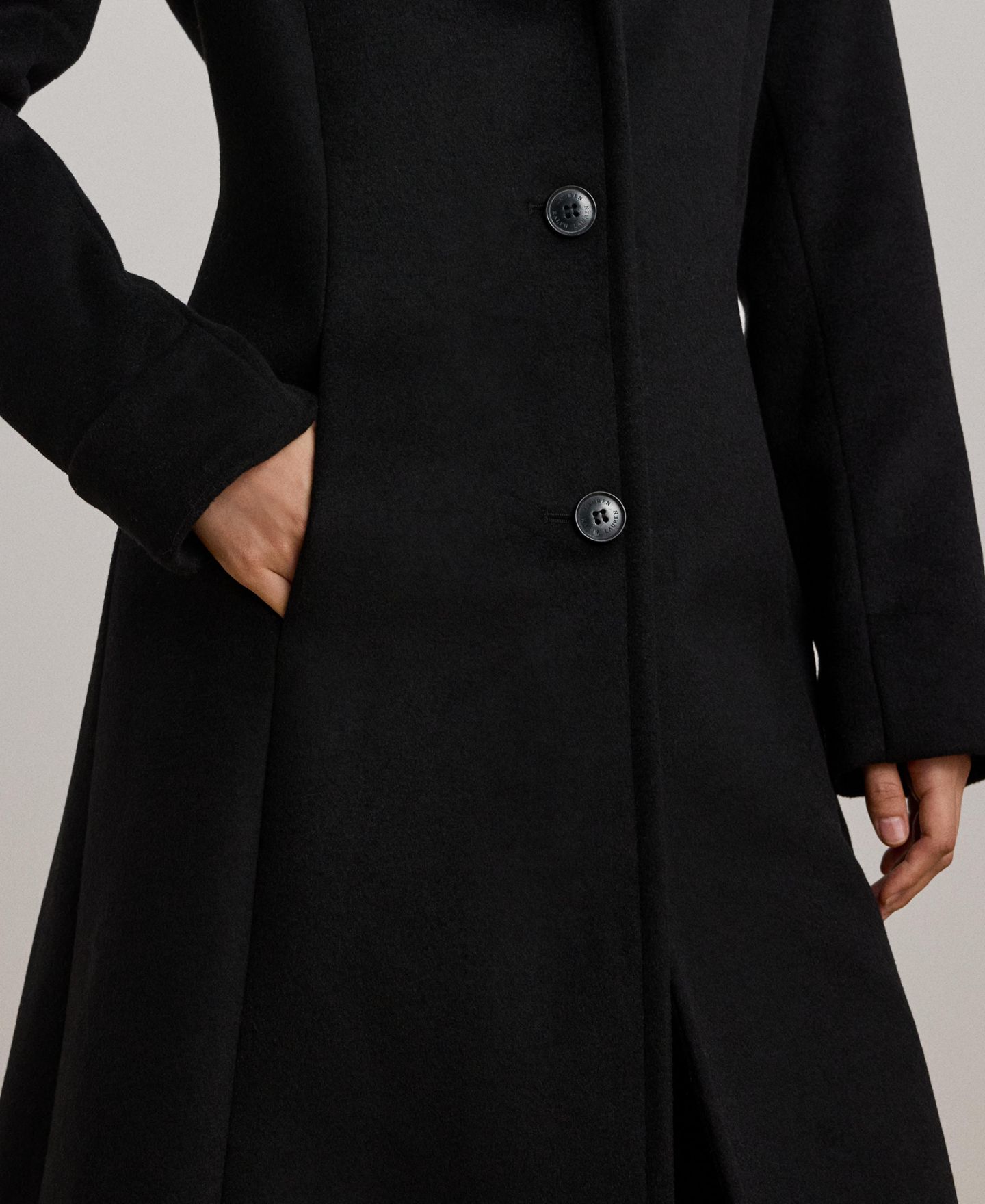 Женское пальто Lauren Ralph Lauren Icon Faux-Fur Collar Walker Coat, Created for Macy's, цвет: Чёрный — фото 4