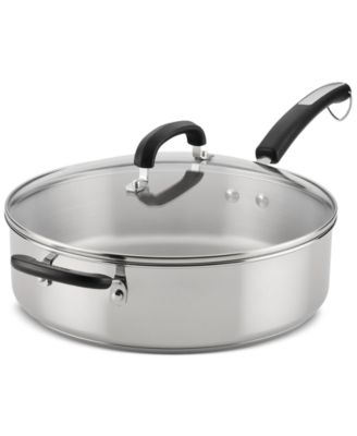 Farberware - Brilliance 6-Qt. Stainless Steel Saut&eacute; Pan & Lid