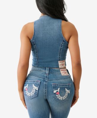 Women's Scoop Neck Denim Top