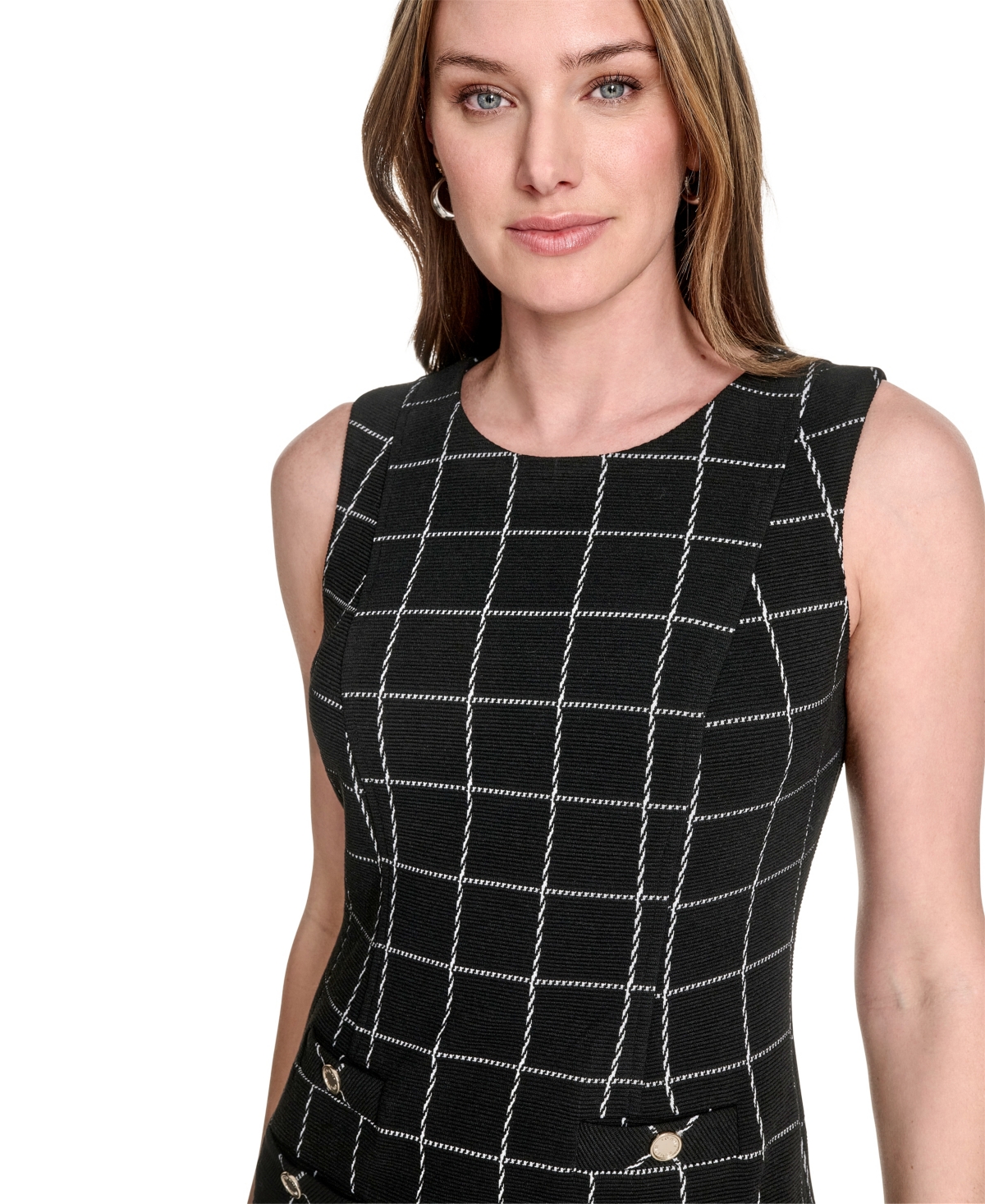 Tommy Hilfiger Petite Windowpane Sheath Dress