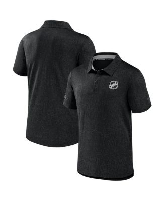 Fanatics - Men's Black NHL-Logo Authentic Pro Jacquard Polo Shirt