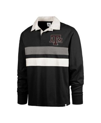 Men's Black Texas A&M Aggies Clubhouse Knox Thames Long Sleeve Rugby Polo Shirt