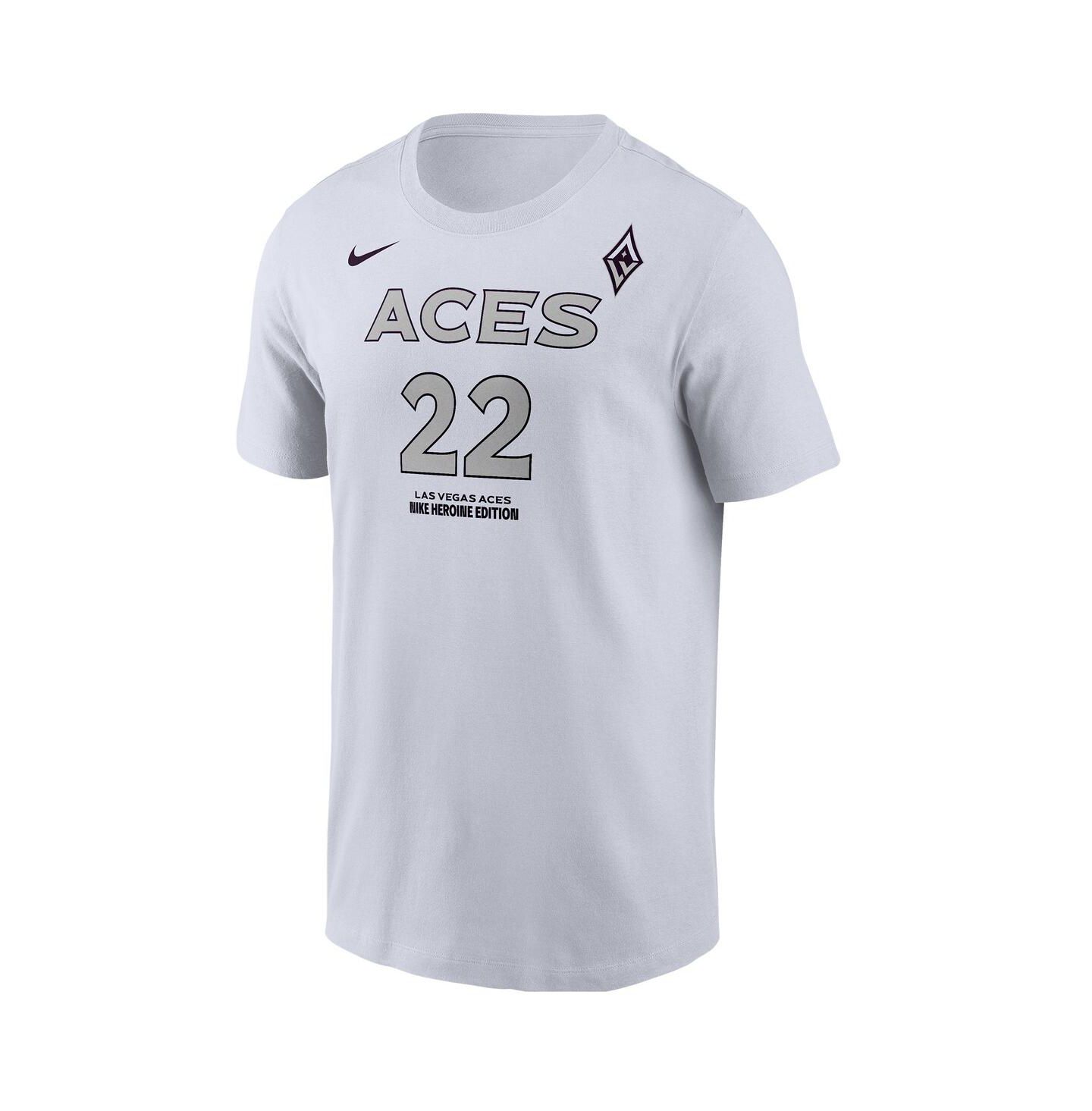 Мужская футболка Nike A'ja Wilson White Las Vegas Aces Heroine Edition Name & Number — фото 2