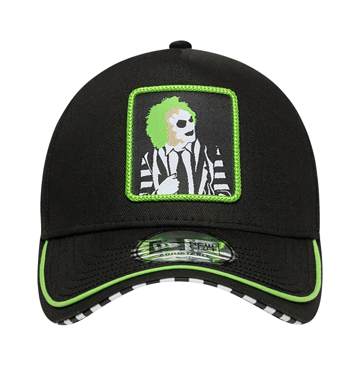 Мужская кепка New Era Black Beetlejuice Green Piping 9FORTY Adjustable Hat — фото 2