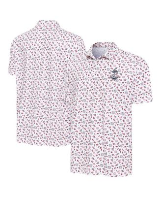 Antigua - Men's White Navy Midshipmen Independence Day Polo Shirt