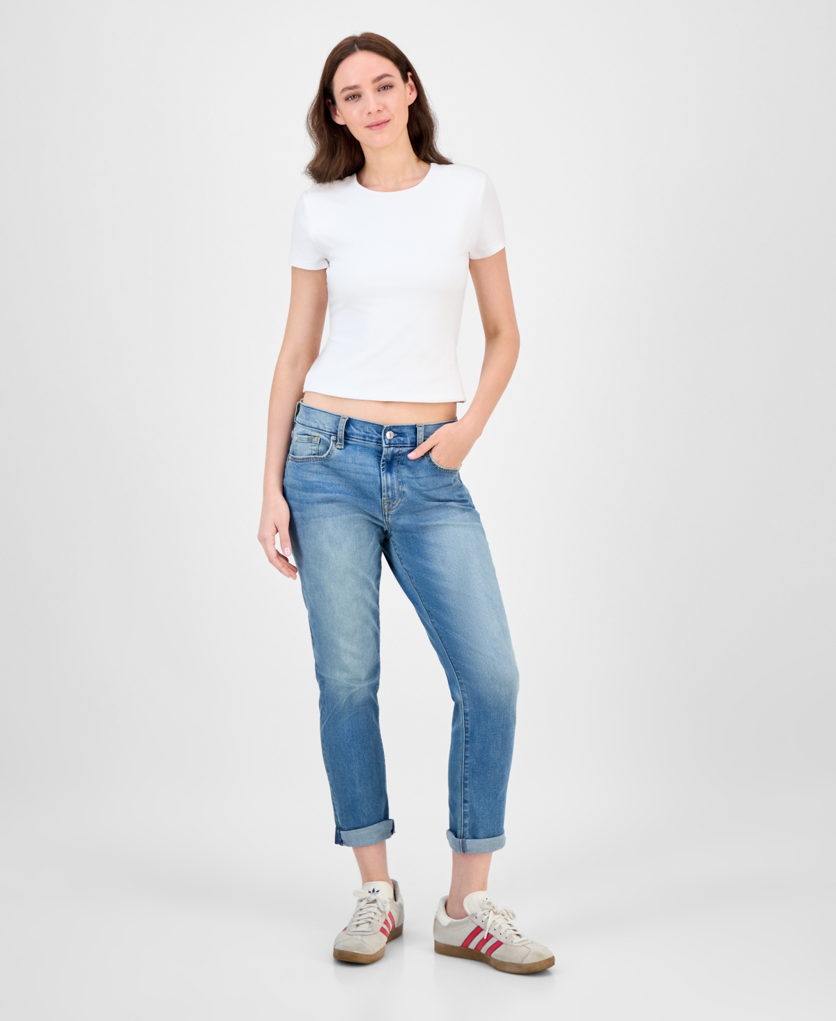 7 For All Mankind Women's Josefina Cropped Straight-leg Jeans In Blue