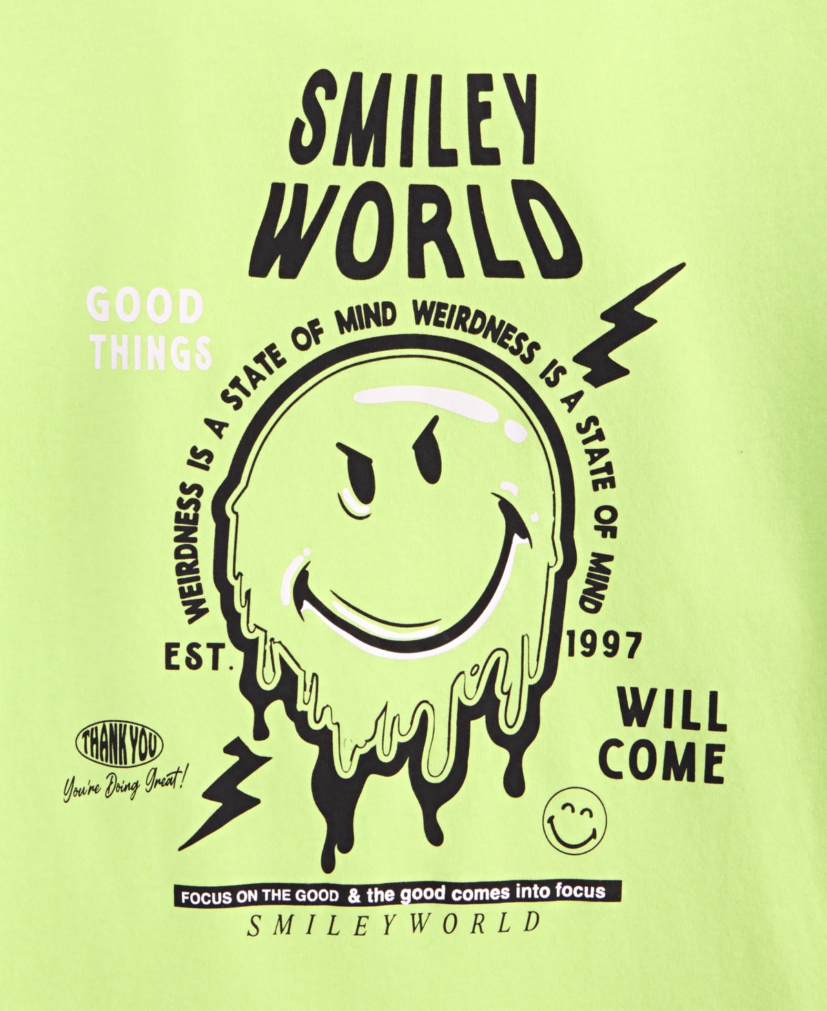 Grayson Threads, The Label Big Boys Smiley World Graphic Short-sleeve T-shirt In Green