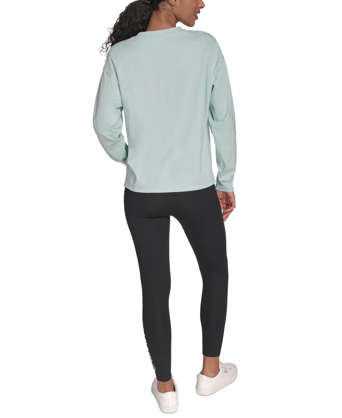 Calvin Klein Performance Women's Long-sleeve Crewneck T-shirt In Blue