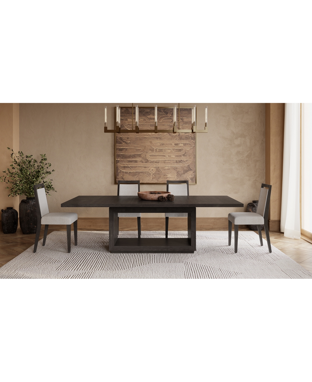 Macy's Tivie 5-pc. Dining Set (rectangular Table & 4 Wood Dining Chairs) In Black