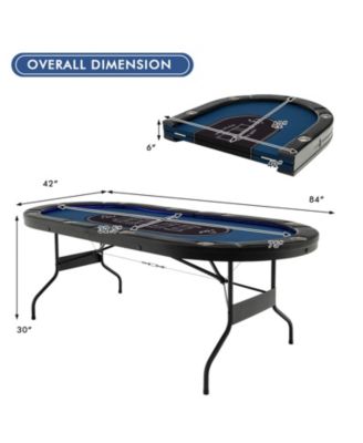 Foldable 10-Player Poker Table with LED Lights and USB Ports Ideal for Texas Casino