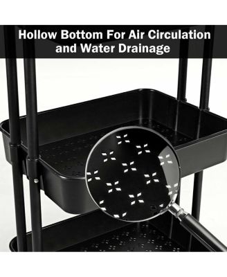3-Tier Rolling Utility Storage Cart with Casters
