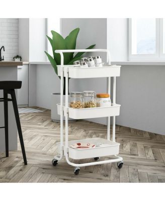 3-Tier Rolling Utility Storage Cart with Casters