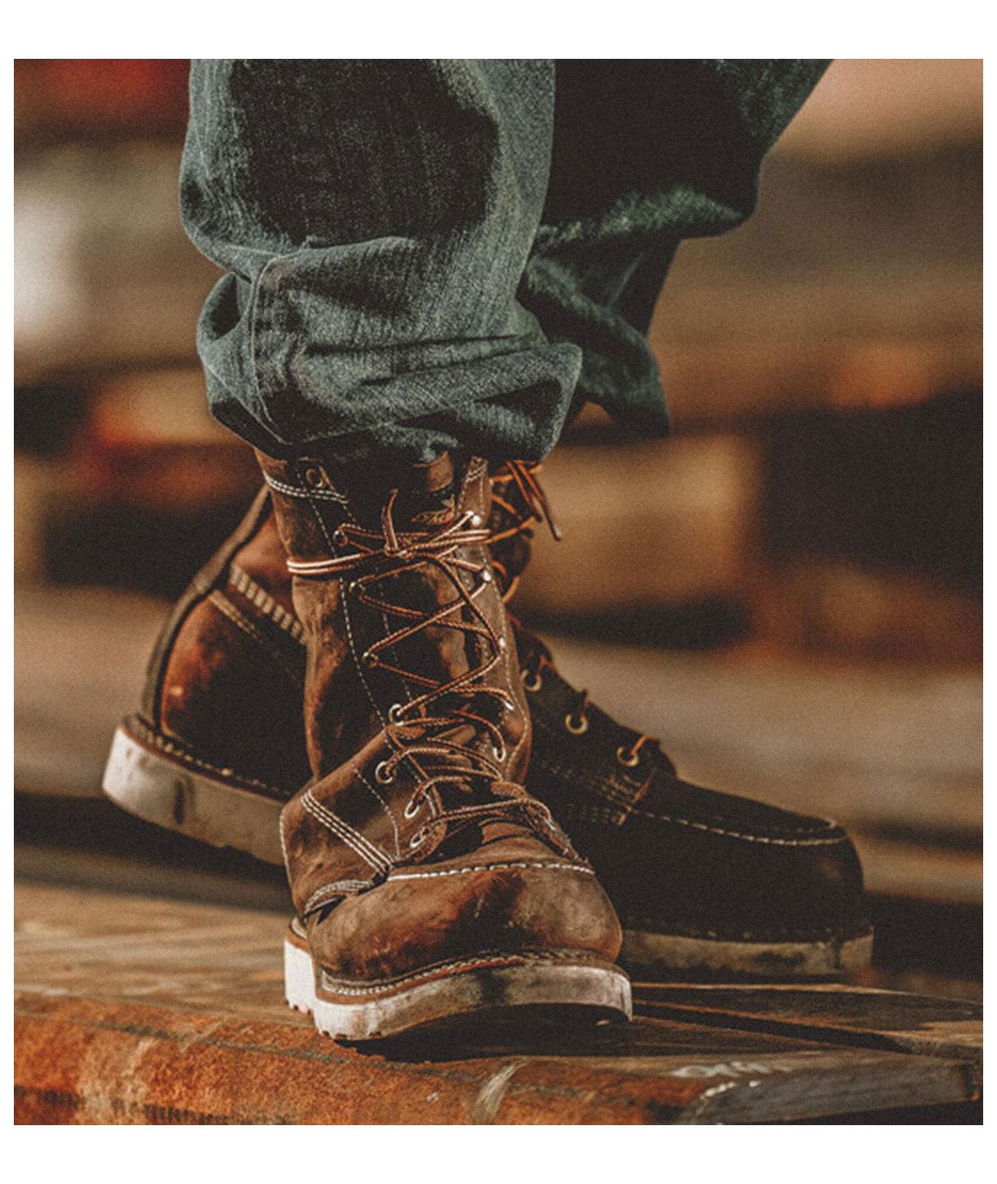 Мужские ботинки Thorogood 1957 Series Waterproof Safety Toe 8" Moc Toe Work Boots for Men, цвет: Crazyhorse — фото 5