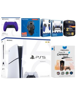 Playstation 5 Slim Disc with Extra Chroma Teal Controller, Plantronics Headset, Trigger Stop Kit, FPS Grip Kit and MightySkins Decal Voucher + 2