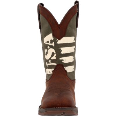 Men's Rebel by Army Green USA Print Western Boot
