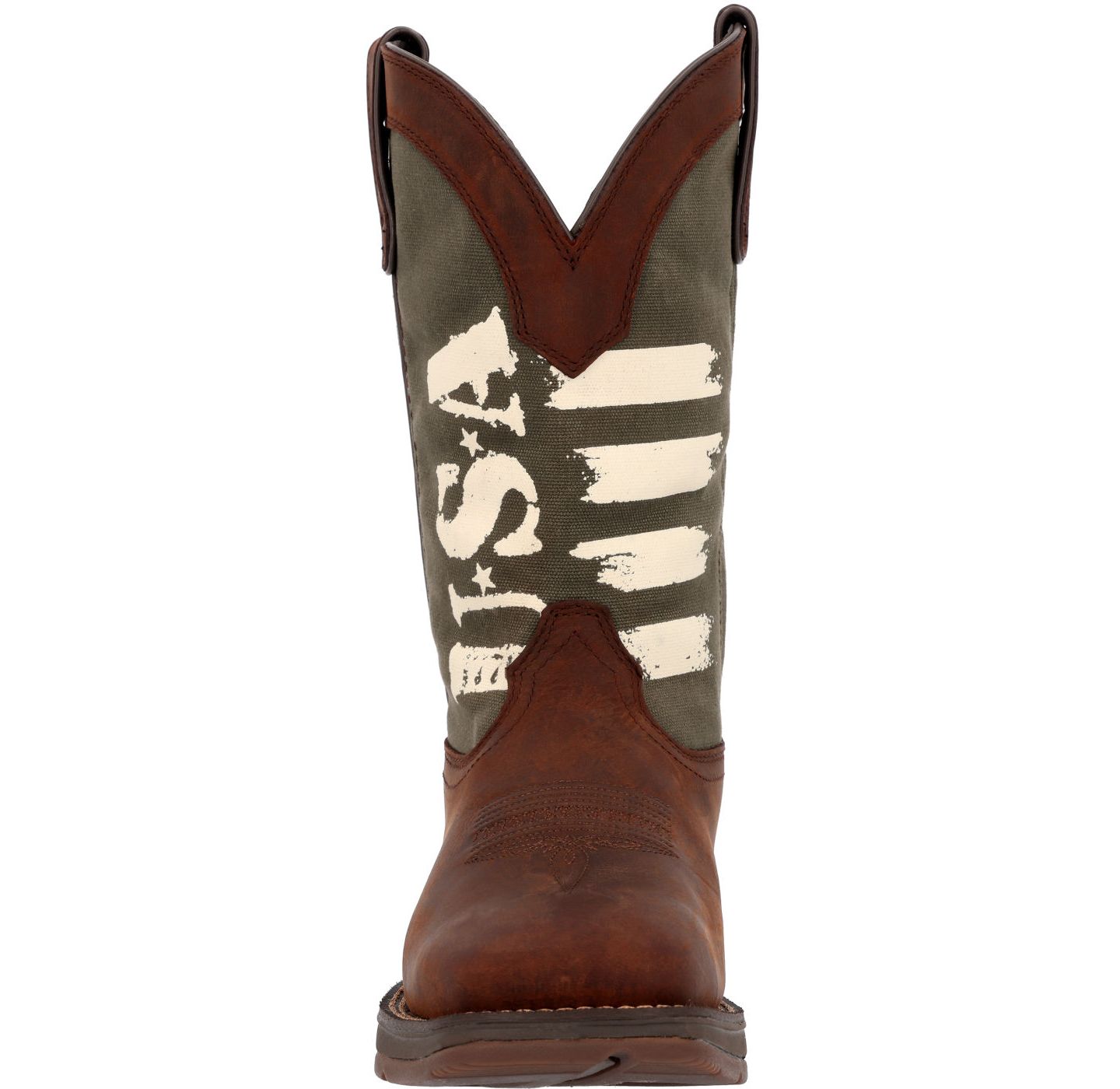 Мужские ботинки Durango Rebel by Army Green USA Print Western Boot, цвет: Коричневый / Зелёный — фото 5
