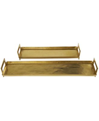 Modern Brass Tray, Set of 2