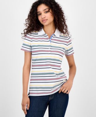 Nautica Jeans - Women's Striped Short-Sleeve Polo Shirt