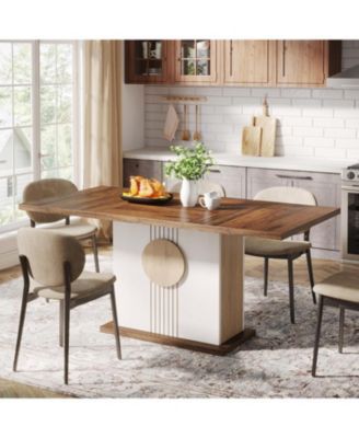 55" Rectangular Dining Table for 4 to 6 People, Dining Room & Living Room