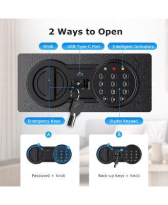 Steel Safe Box with Digital Keypad Lock, Removable Shelf 1.2 Cubic Feet Security Document Safe