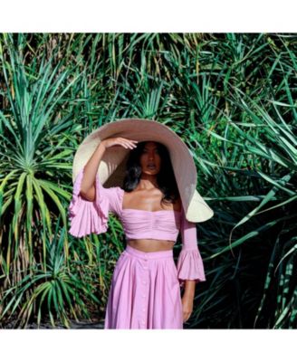 SOLANA Oversized Straw Hat in Natural Beige