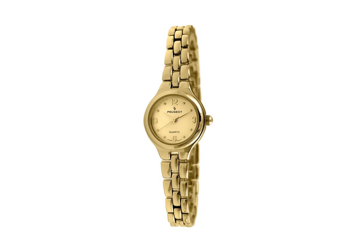 Women's 22mm Gold Dial Round Self-Adjust Link Bracelet Watch