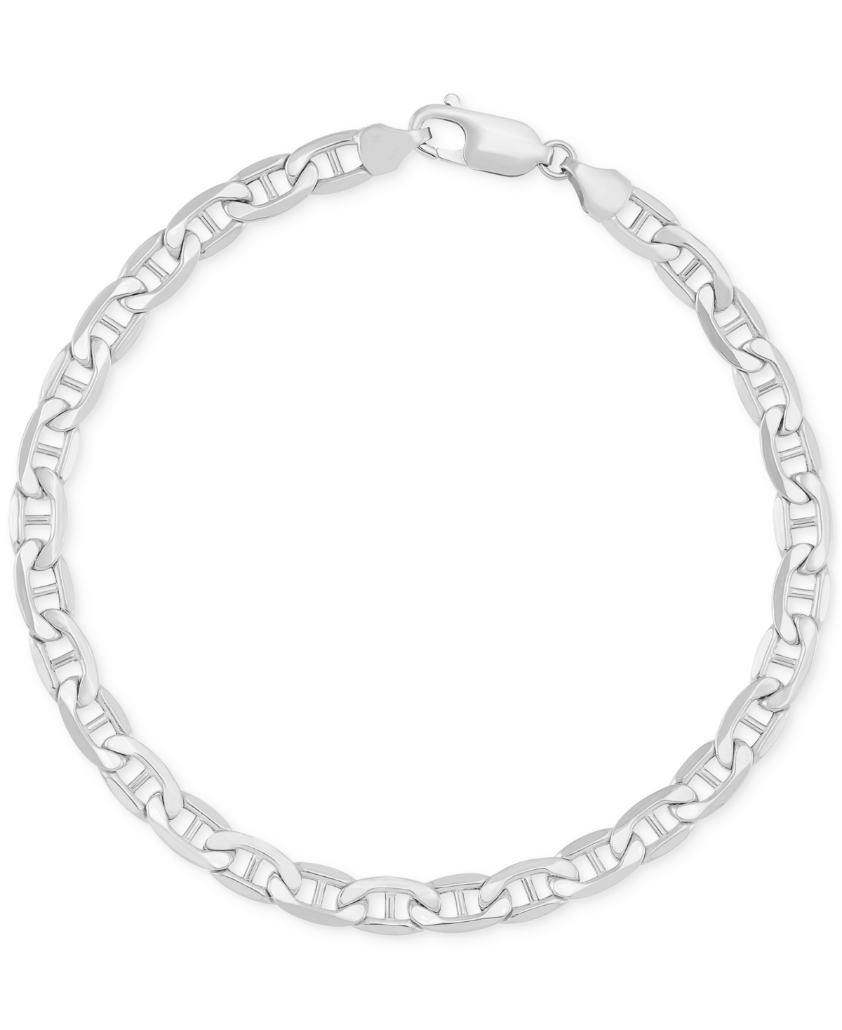 Heavy Mariner Chain Link Bracelet in 14k White Gold - 14K White Gold