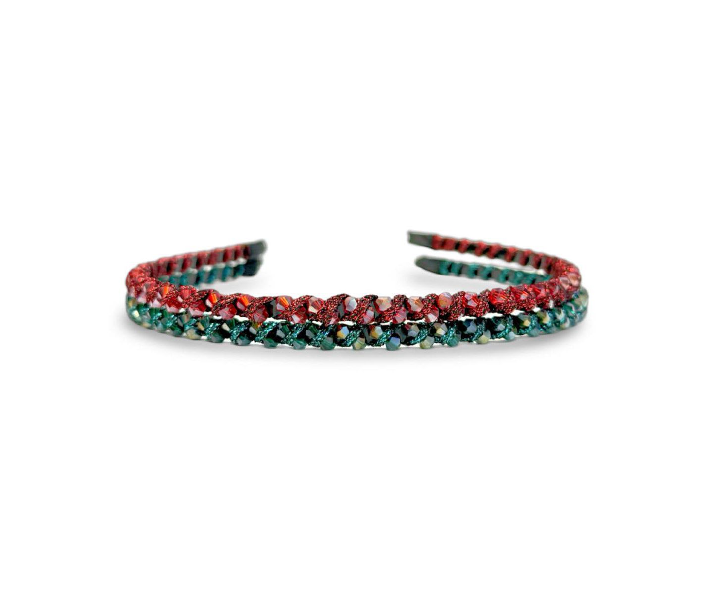 Женские аксессуары Headbands of Hope Thin Beaded Headband Set - Red + Green, цвет: Красный зелёный — фото 8