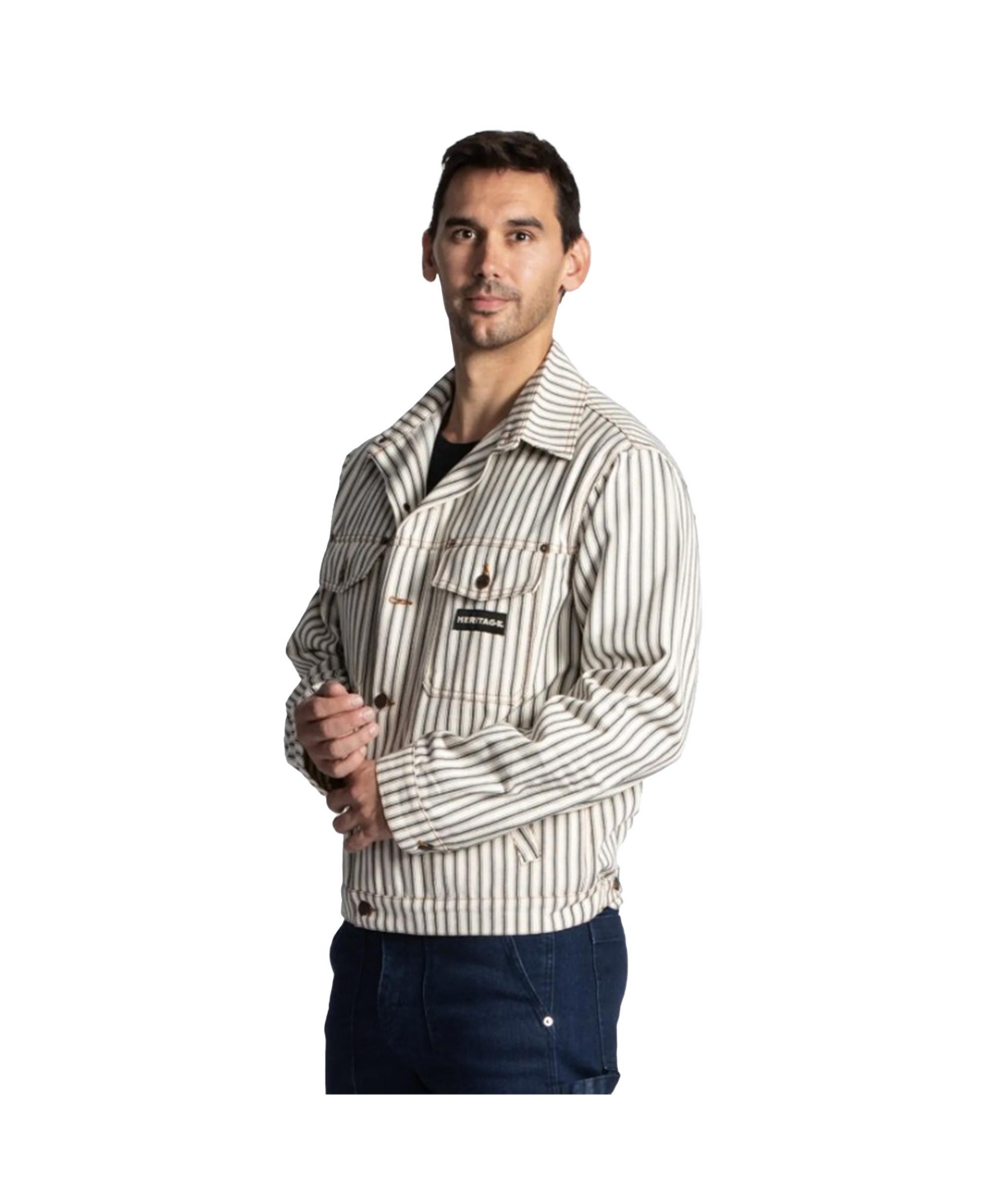 Men's American Heritage Collection Workerwear Denim Jacket - Natural stripes