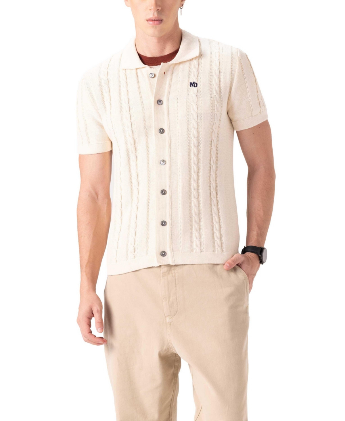 Men's Jc Polo Cable Knit Sweater - Slate