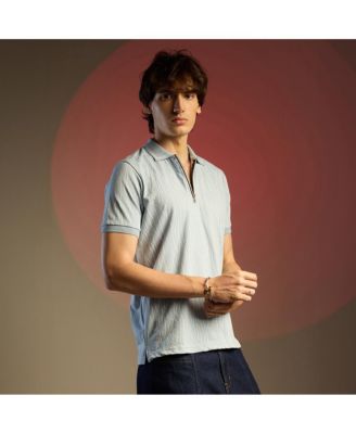 Men's Powder Blue Crevice-Lined T-Shirt