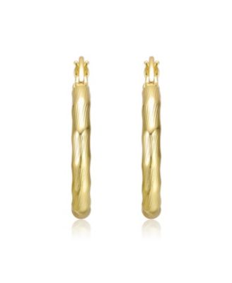 Twisted Hoop Earrings in White Gold Plated or 14K Gold Plated