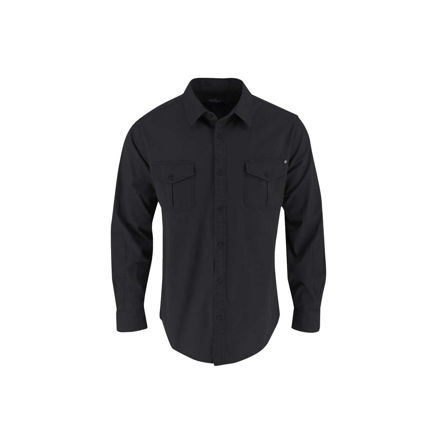 Мужская рубашка Thorogood Utility Stretch Shop Long Sleeve Button Down Shirt, цвет: Чёрный — фото 1
