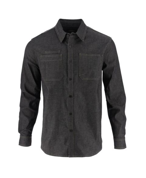 Мужская рубашка Thorogood Big & Tall Vintage Stretch Denim Long Sleeve Button Up, цвет: Чёрный джинсовый