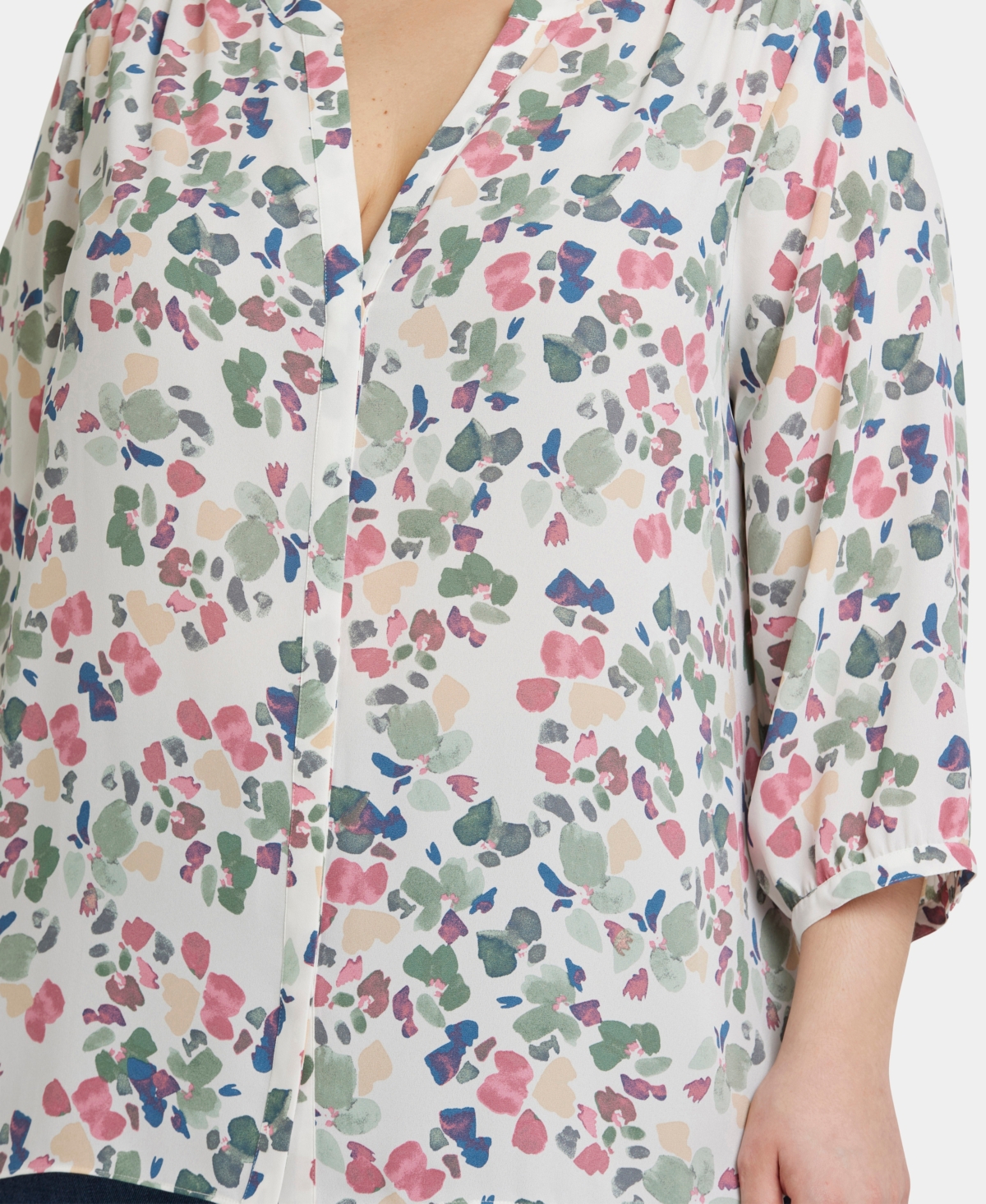 Nydj Plus Size Pintuck Blouse In Multi