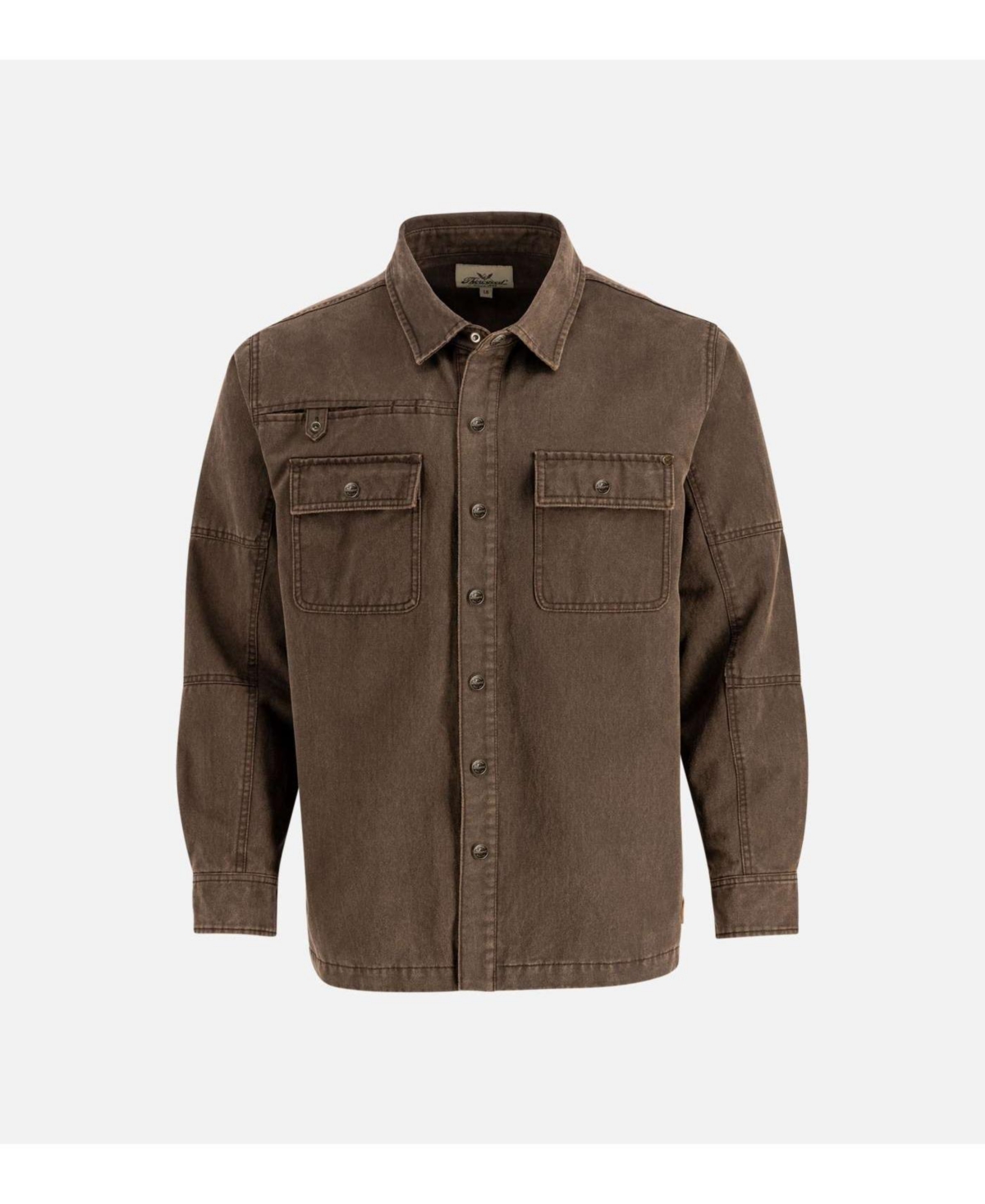 Men's Sueded Shirt Jacket Snap Up - Old fashion brown