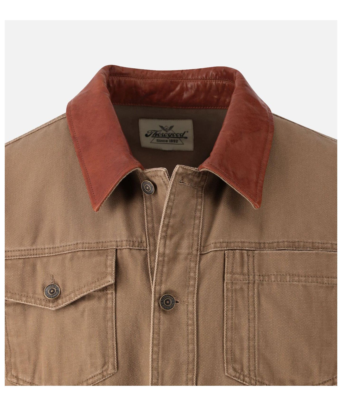 Мужская куртка Thorogood Big & Tall Stone Wash Canvas Trucker, цвет: Otter — фото 3