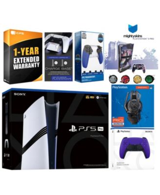 Pro bundle with extra controller, Plantronics headset, trigger stop kit, dual charge dock, MightySkins voucher, 1-yr warranty console