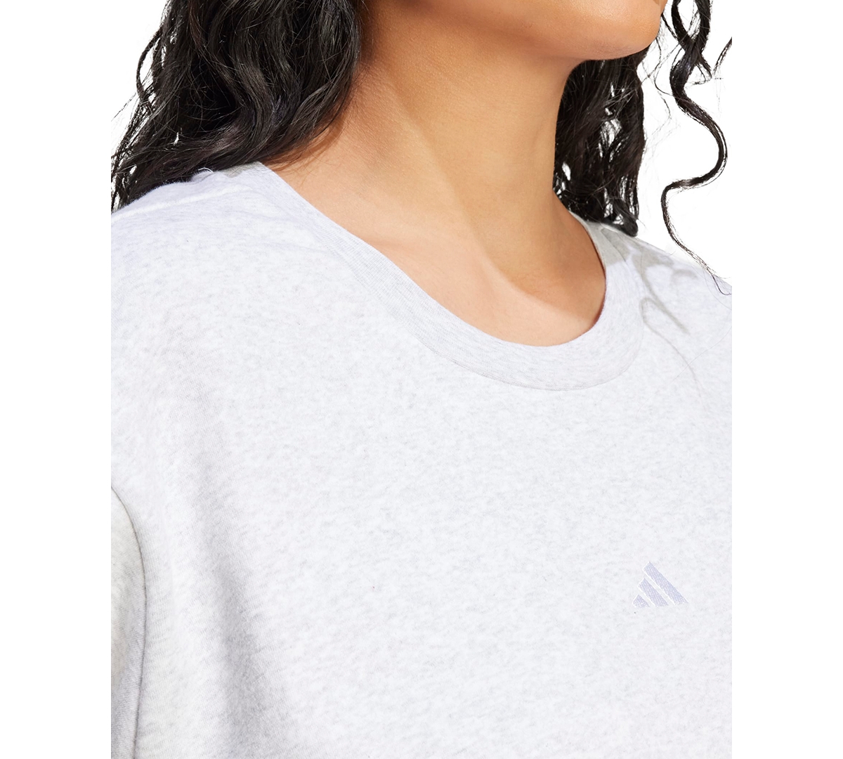 Adidas Originals Plus Size Essentials Small-logo Fleece Sweatshirt In Gray