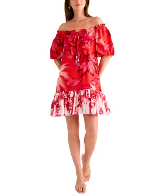 Women's Tie-Neck Off-The-Shoulder Dress