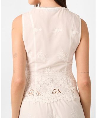 Women's Lace Button Up Top