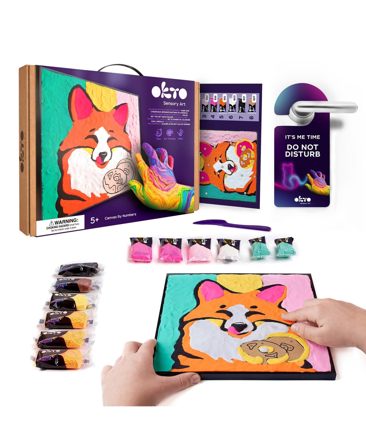 Okto Clay-by-Numbers Kit &#x2013; &#x201C;Fox&#x201D; (11.4&#x201D; x 11.4&#x201D;)