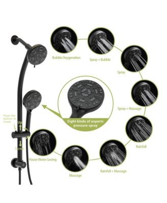 Multi Function Dual Shower Head - with Handheld Shower, 4.7&amp;#x22; Rain Showerhead, 8-Function Hand Shower, Adjustable Slide Bar