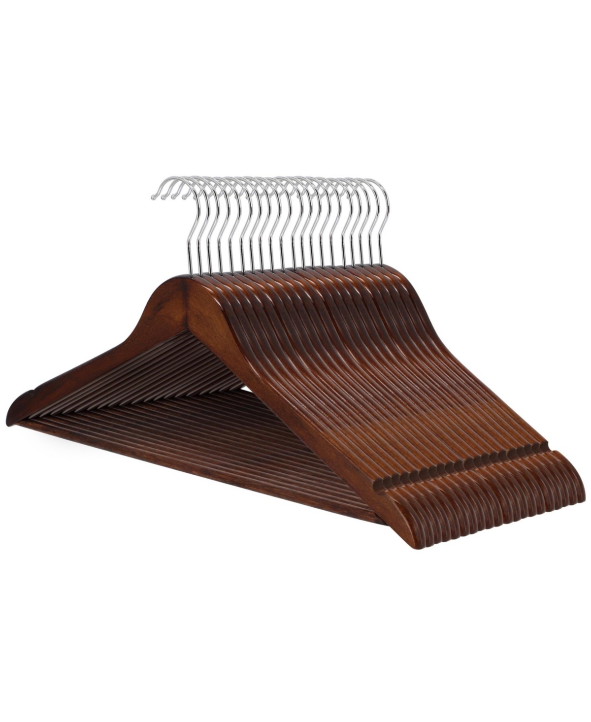 20 Piece Acacia Wood Swivel Hook Hanger Set in Light Brown - Light brown
