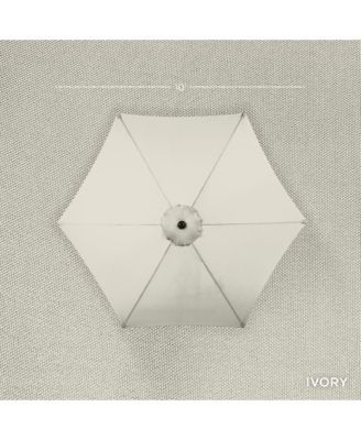 10ft Outdoor Woodgrain Pattern Steel Market Patio Umbrella w/ Crank, Tilt