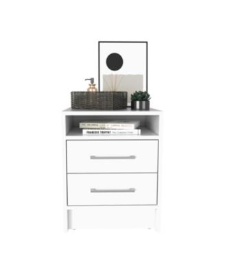 19.9" Wood Leyva Nightstand, Two Drawers, Superior Top